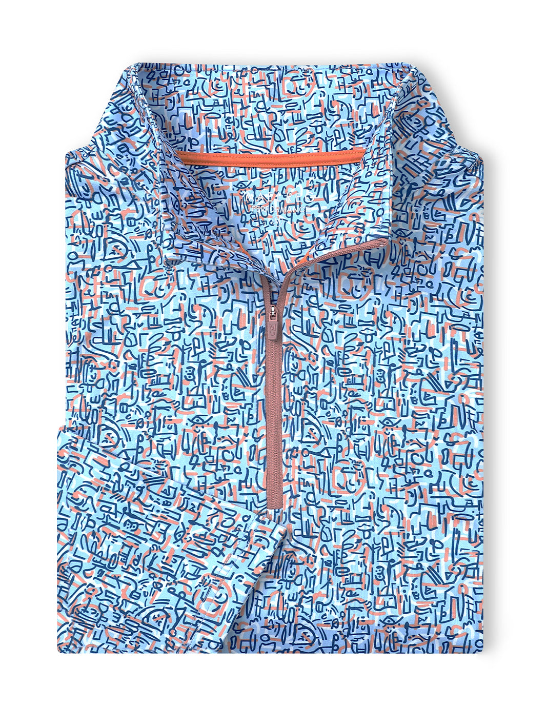 Men's Print Quarter Zip Golf Pullover