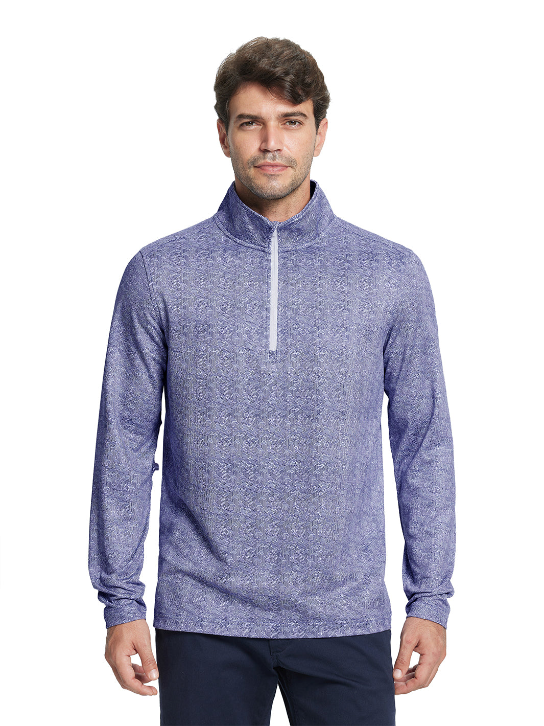 Men's Print Quarter Zip Golf Pullover