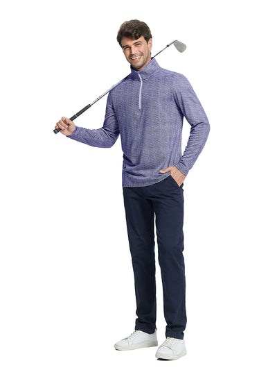 Men's Print Quarter Zip Golf Pullover