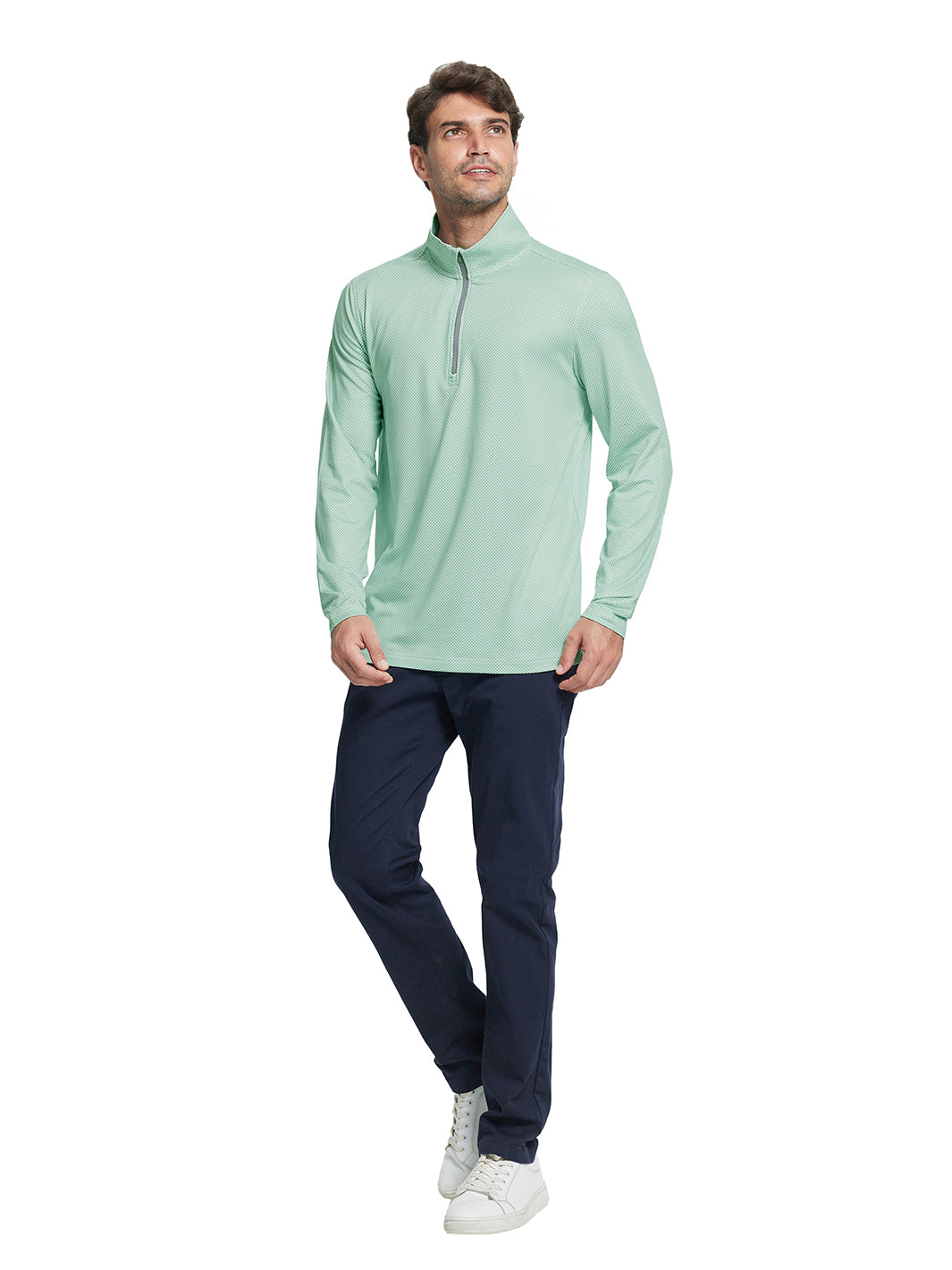 Men's Print Quarter Zip Golf Pullover