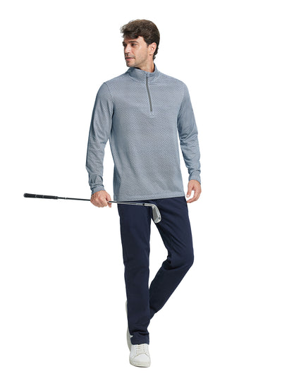 Men's Print Quarter Zip Golf Pullover