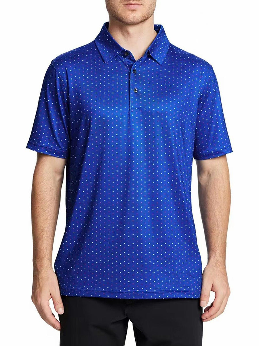 Golf Shirts for Men Dry Fit Performance Print Short Sleeve